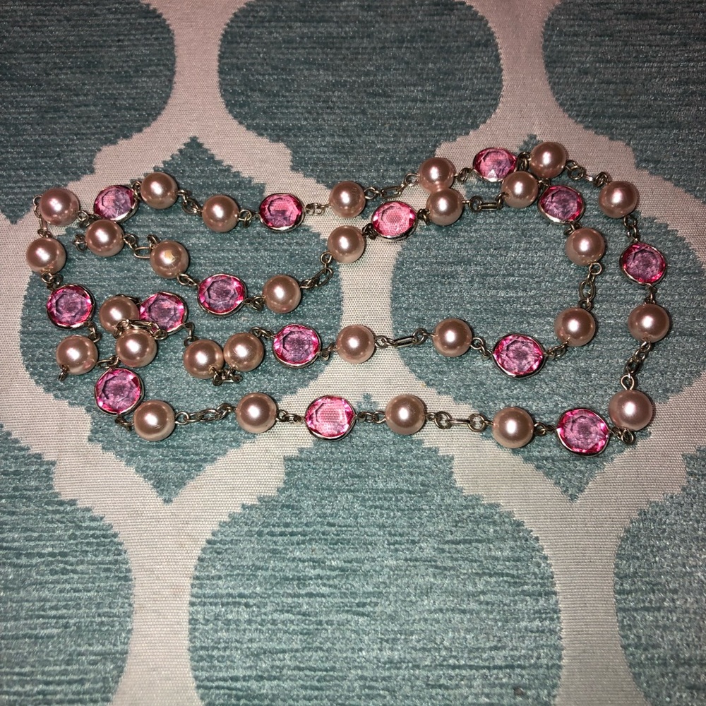Pink crystal necklace